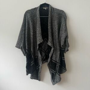 Madewell 1937 Women's Angels Diamond Open Cardigan Gray Black Sweater Size XS/S